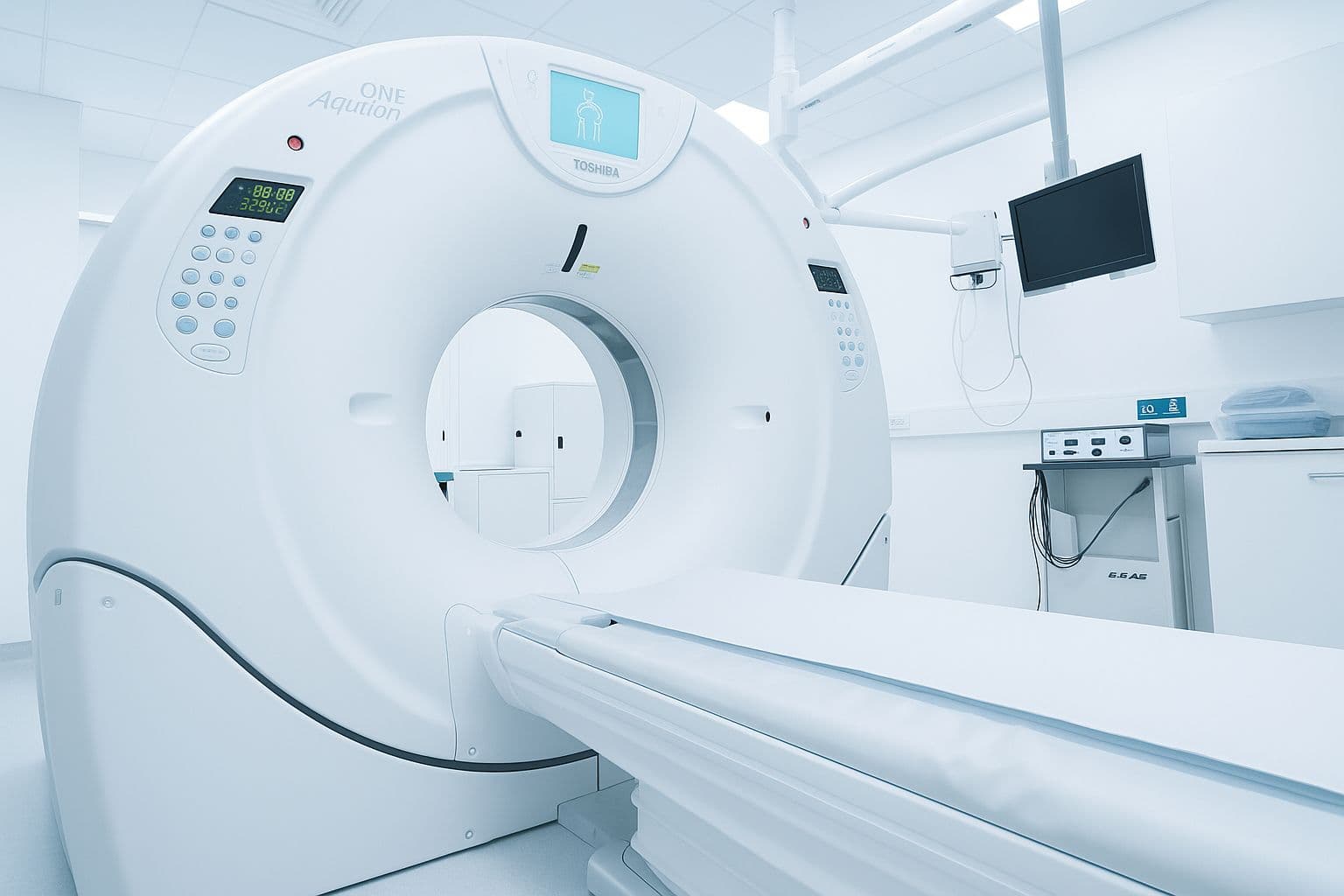 Modern CT scanner used for image-guided injection procedures